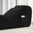 thumbnail image 5 of Yoga Curve Chair, Corduroy Yoga Chaise Lounge Chair for Adults, With Lumbar Pillow, Side Pocket, Ottoman, Modern Yoga Couch for Stretching and Relaxation, Black, 5 of 8