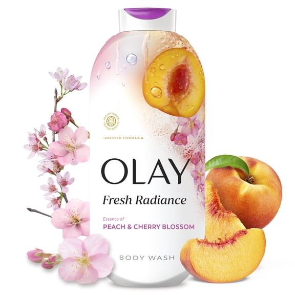 Olay Fresh Radiance Body Wash with Essence of Peach and Cherry Blossom, Vitamin B3 and Antioxidant Blend