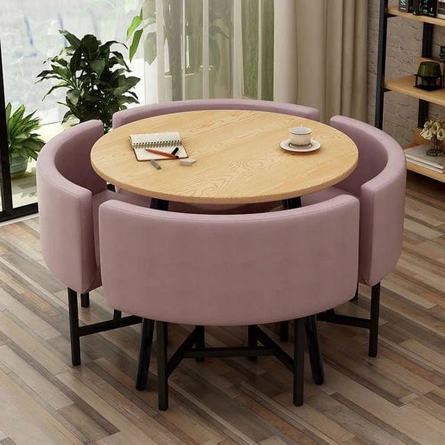 Modern Round Dining Table Set Chairs Lunch Kitchen Nordic Luxury Dining Table Magazine Mesas De Comedor Living Room Furniture My Lux Decor Round