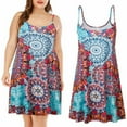 thumbnail image 1 of Robe Mini Décontractée Ample Sans Manches à Col Rond à Imprimé pour Femmes Grande Taille, Robe d'Été pour Fête, 1 of 9