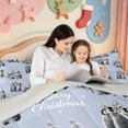 thumbnail image 4 of Manfei Happy Christmas Full Size Comforter Sets,Vintage Winter Snow Bedding Comforter Set,Light Gray Reversible,3 Pieces,1 Comforter and 2 Pillowcases, 4 of 7