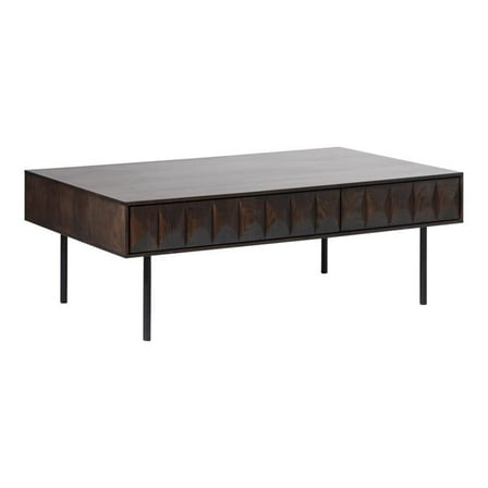 Modern 46-inch Wide 2-Drawer Coffee Table - Espresso Oak
