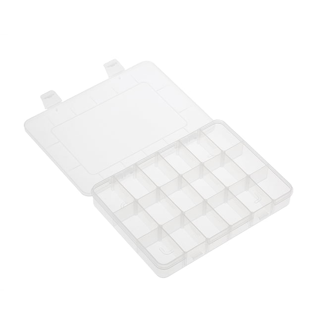 Amdohai Transparent 18 Grids Adjustable Plastic Storage Containers Jewelry Bead Bathroom Accessories Small Tools Organizer Box
