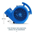 thumbnail image 4 of Lightweight Air Mover Blower Fan 3-Speed 1/3HP 2000CFM For Water Damage Restoration Carpet Dryer Floor Fan Cooling Fan, 4 of 11