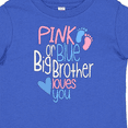 thumbnail image 4 of Inktastic Pink or Blue, Big Brother Loves You Footprints and Heart Boys Baby T-Shirt, 4 of 5