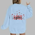thumbnail image 2 of Goodeals Love You Women's Valentines Sweatshirts Love Heart Graphic Pullover Cute Holiday Crewneck Long Sleeve Preppy Tops(Light Blue,XXL)Saving, 2 of 4