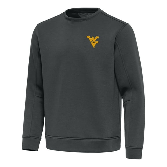 Men's Antigua Pewter West Virginia Mountaineers Relevant Lightweight Pullover Sweatshirt