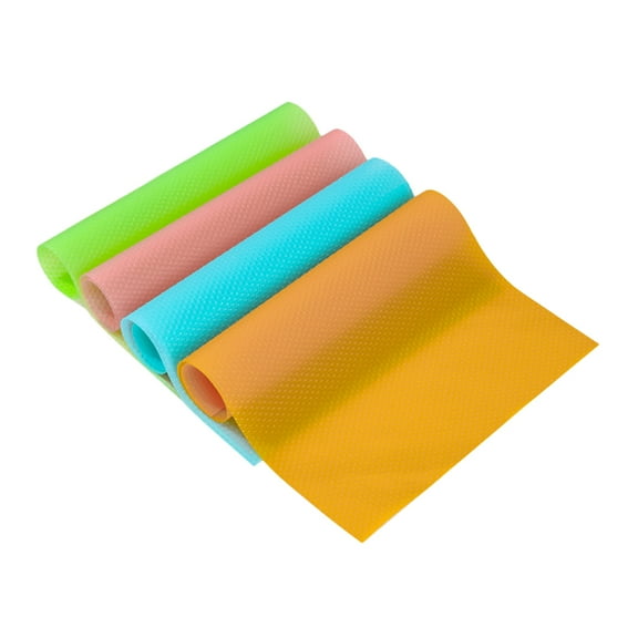 Garneck 4pcs Refrigerator Liners Mats Washable Fridge Shelf Anti-skid Cabinet Cushions