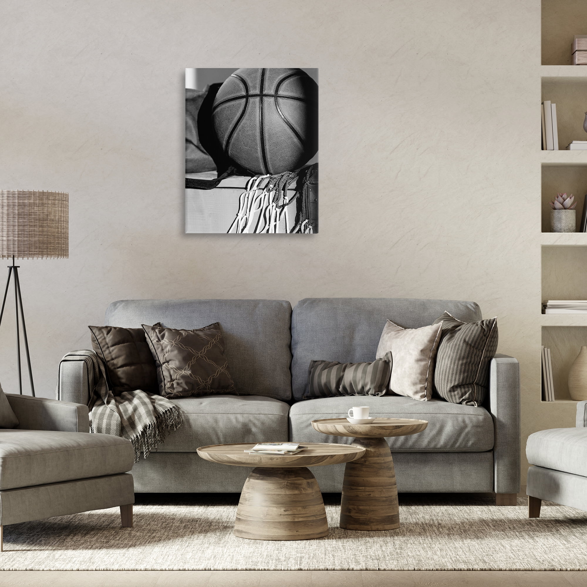 Stupell Industries Basketball Sport Still Life Sports Photography Wrapped Canvas Art Print Wall Art, 24 x 30