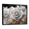 thumbnail image 2 of Designart Roses Oversized framed wall art decor, Roses framed wall Art, Pure Gold Rose Adoration , White black framed wall art, 32x16 inches black frame, 2 of 5