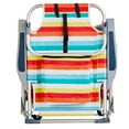 thumbnail image 3 of Tcbosik Folding Beach Chair for Adults, Lightweight Camping Chair with 5-Position Adjustable Backrest, 32"H Portable Lawn Chair with Towel Bar, Cooler Pouch and Side Pockets, Rainbow Stripes, 3 of 10