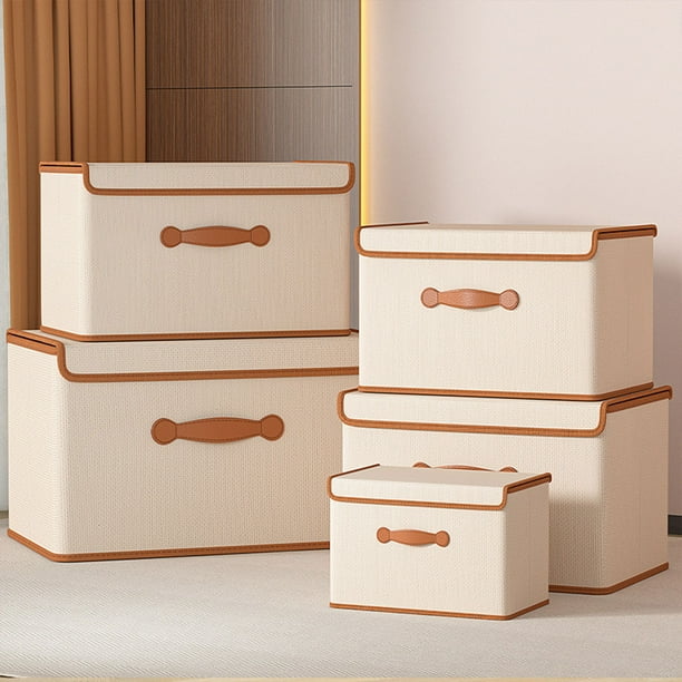 Caja de almacenamiento de tela no tejida | Bolsa organizadora de armario plegable | Almacenamiento de almohadas de edredón de ropa a prueba de humedad de gran capacidad | Mangos duraderos | Ahorro