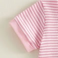 thumbnail image 7 of Xyant Toddler Baby Boy Girl Easter Outfit Waffle Stripe Bunny Carrot Embroidery Short Sleeve Shirt and Shorts Sets Summer Clothes (Pink,12-18 Months), 7 of 7