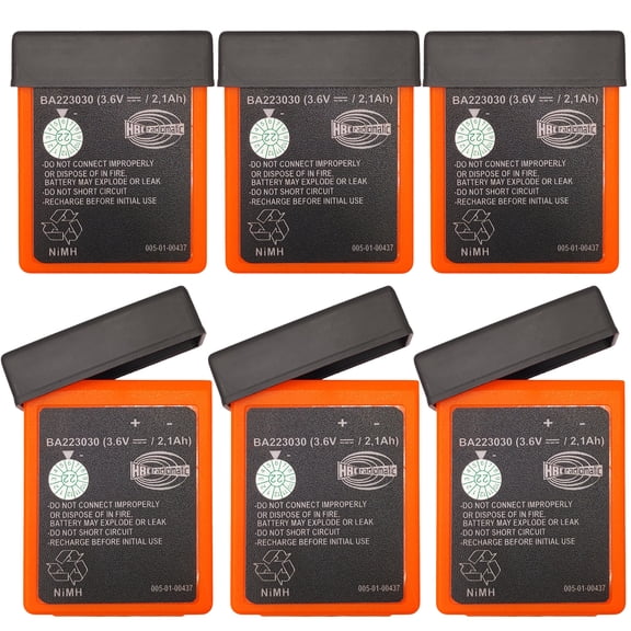 6 PCS BATTEMALL BA223030 6V 2100mah Ni-Mh Battery for HBC Pump Truck Remote Control Battery