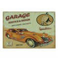 thumbnail image 2 of Retro Cutting Board, Vintage Garage Advertising Worn Print with Engines and Mechanical, Decorative Tempered Glass Cutting and Serving Board, Large Size, Orange Cream Red, by Ambesonne, 2 of 5