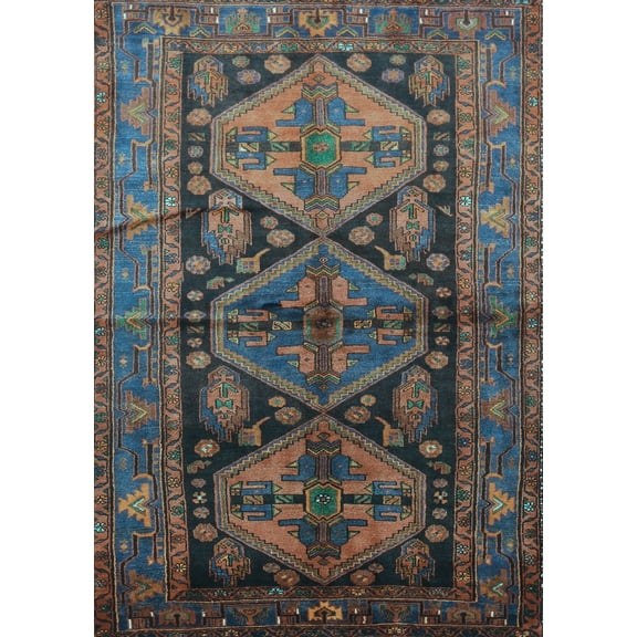 Ahgly Company Indoor Rectangle Persian Light Blue Traditional Area Rugs, 5' x 7'