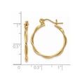 thumbnail image 3 of Real 14kt Yellow Gold Polished Twisted Circle Hoop Earrings; for Adults and Teens; for Women and Men, 3 of 3