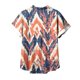 thumbnail image 5 of Eres Más Que una Camisa de Puntuación de Prueba Turndown Collar Impreso Blusa, Manga Corta Moda Casual Top, 5 of 5