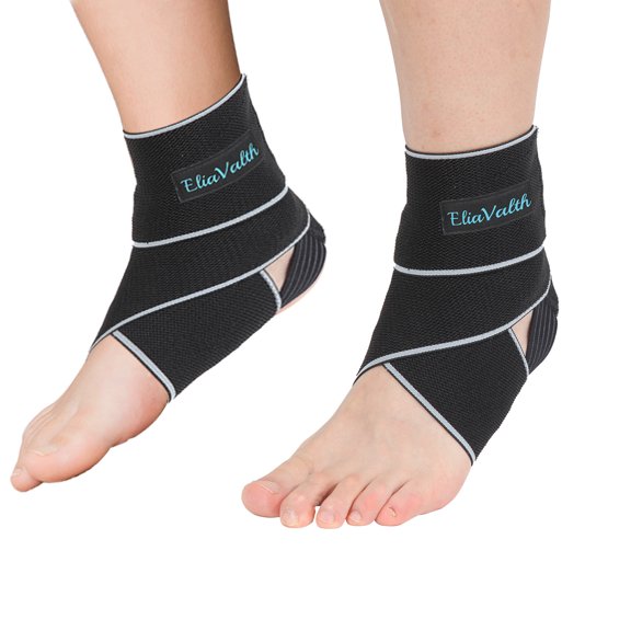 Gray Sports Ankle Support - Adjustable, Breathable Nylon, Super Elastic and Comfortable, One Size Fits All, Suitable for All Sports (1 Pair)