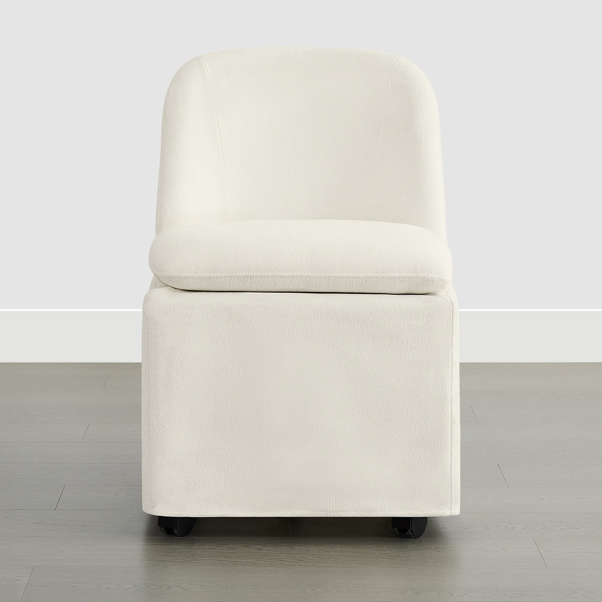 Spruce & Spring Slipcover Dining Chair with Upholstery and Hidden Casters Set of 2, Linen