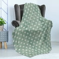 thumbnail image 4 of Modern Soft Flannel Fleece Blanket, Stars Pattern on Plaid Pattern Background in Classic Style Simplistic Artwork Print, Cozy Plush for Indoor and Outdoor Use, 50" x 60", Green Grey, by Ambesonne, 4 of 5
