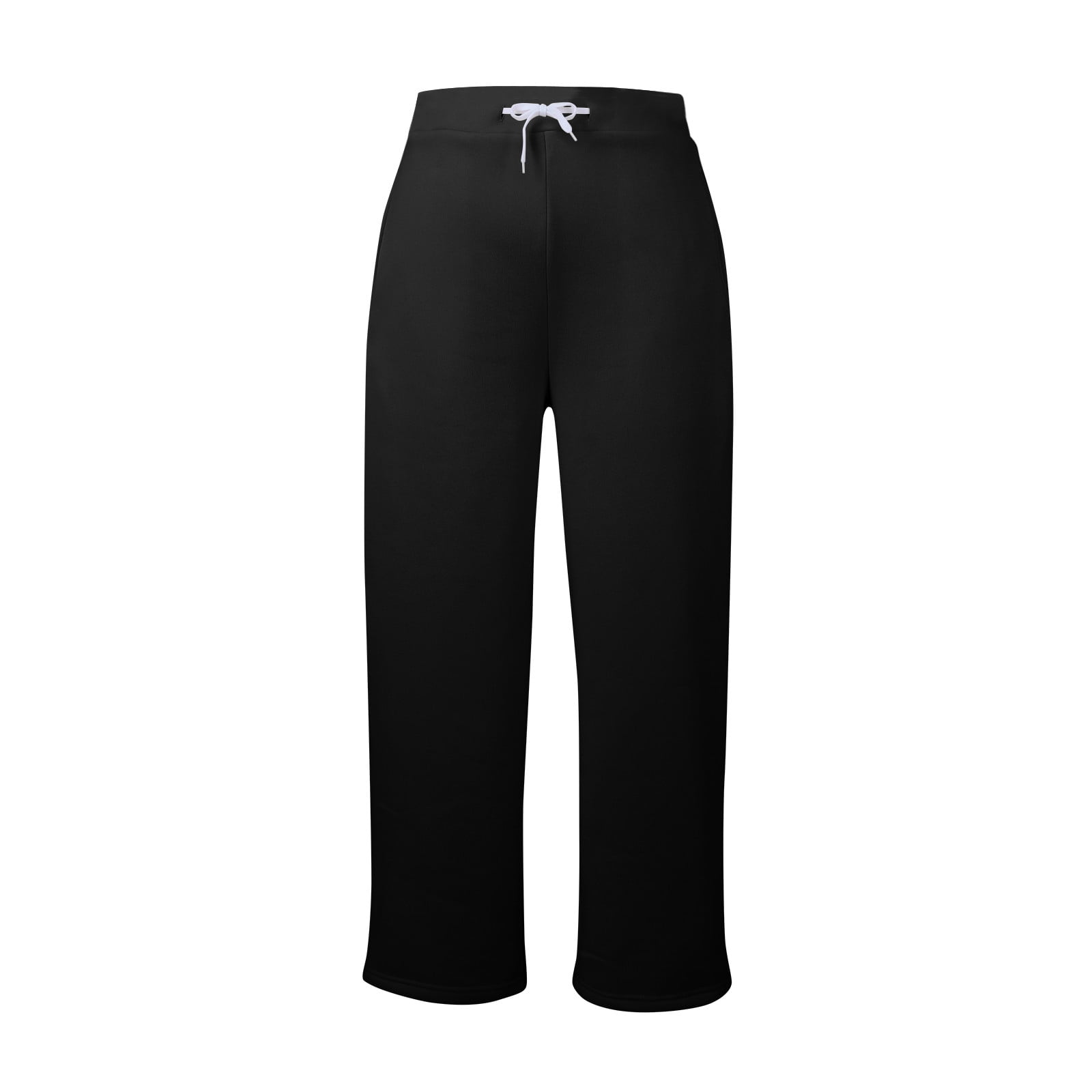 TQWQT Women's Wide Leg Sweatpants Casual Trendy Trending Loose Fit Comfy  High Wasited Elastic Waist Jogger Winter Sweat Pants with Pockets Black XXL