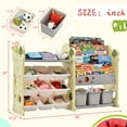 thumbnail image 2 of Kids Bookshelf Toy Storage Organizer with 17 Bins and 4 Bookshelves, Multi-functional Nursery Organizer Kids Furniture Set Toy Storage Cabinet Unit with HDPE Shelf and Bins 06AAF, 2 of 9