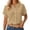 Khaki, variant on Casual Short Sleeve Button Down Shirt Comfortable Solid Color Blouse for Everyday Wear Lightweight Breathable Light Weight Cardigan Women Open Neck Sweater Long Sweaters for Sweaters Stylish