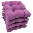 thumbnail image 2 of Blazing Needles 916X16SQ-T-4CH-MS-UV 16 in. Solid Microsuede Square Tufted Chair Cushions, Ultra Violet - Set of 4, 2 of 2