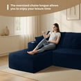 thumbnail image 3 of BYBYME 104" Cloud Sectional Couch with L-Shape Chaise Modern Comfy Modular Plush Corduroy Sofa for Living Room,No Assembly Required,Left Facing Chaise,Green, 3 of 10