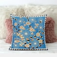 thumbnail image 4 of Glory of Flowers Peacock Indoor/Outdoor Pillow with Removable Cover in Light Blue Pale Orange26x26, 4 of 7