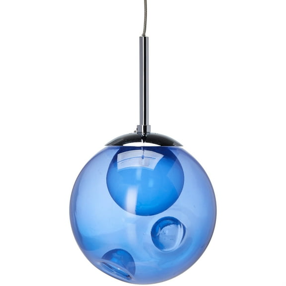 Kalco Lighting Meteor 6" Unique 1 Light Glass Mini Pendant in Chrome