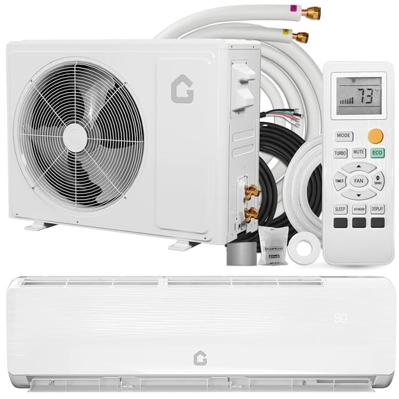 Lumiparty 18000 BTU Mini Split Air Conditioner with Heat Pump, 19 SEER2 Ductless System, 230V, Cools & Heats Rooms up to 1250 Sq.Ft, White