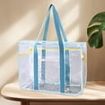 thumbnail image 1 of Bolso de mano transparente Fernando con cierre de cremallera de PVC para playa azul, 1 of 8