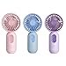 thumbnail image 3 of VanSmaGo [Portable Mini Fan 3-pack] Handheld Personal Small Fan with 3-speed for Travel, USB Rechargeable Battery Operated Eyelash Fan, Pink&Blue&Purple, 3 of 4