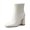 WHITE-PU, variant on Women's Ankle Boots with Side Zip, Block Heel, Classic Chic Style for Work & Casual Outfits