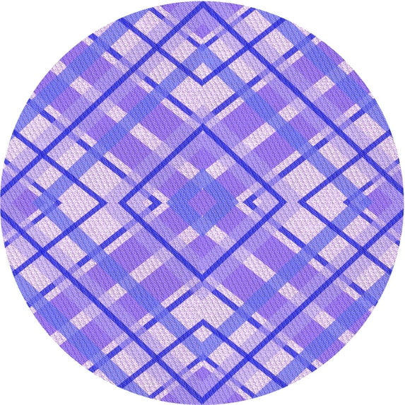 Ahgly Company Indoor Round Patterned Aztech Purple Area Rugs, 5' Round