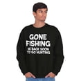 thumbnail image 5 of Funny Dad Gone Fishing Hunting Season Men's Crewneck Sweatshirt Brisco Brands M, 5 of 5