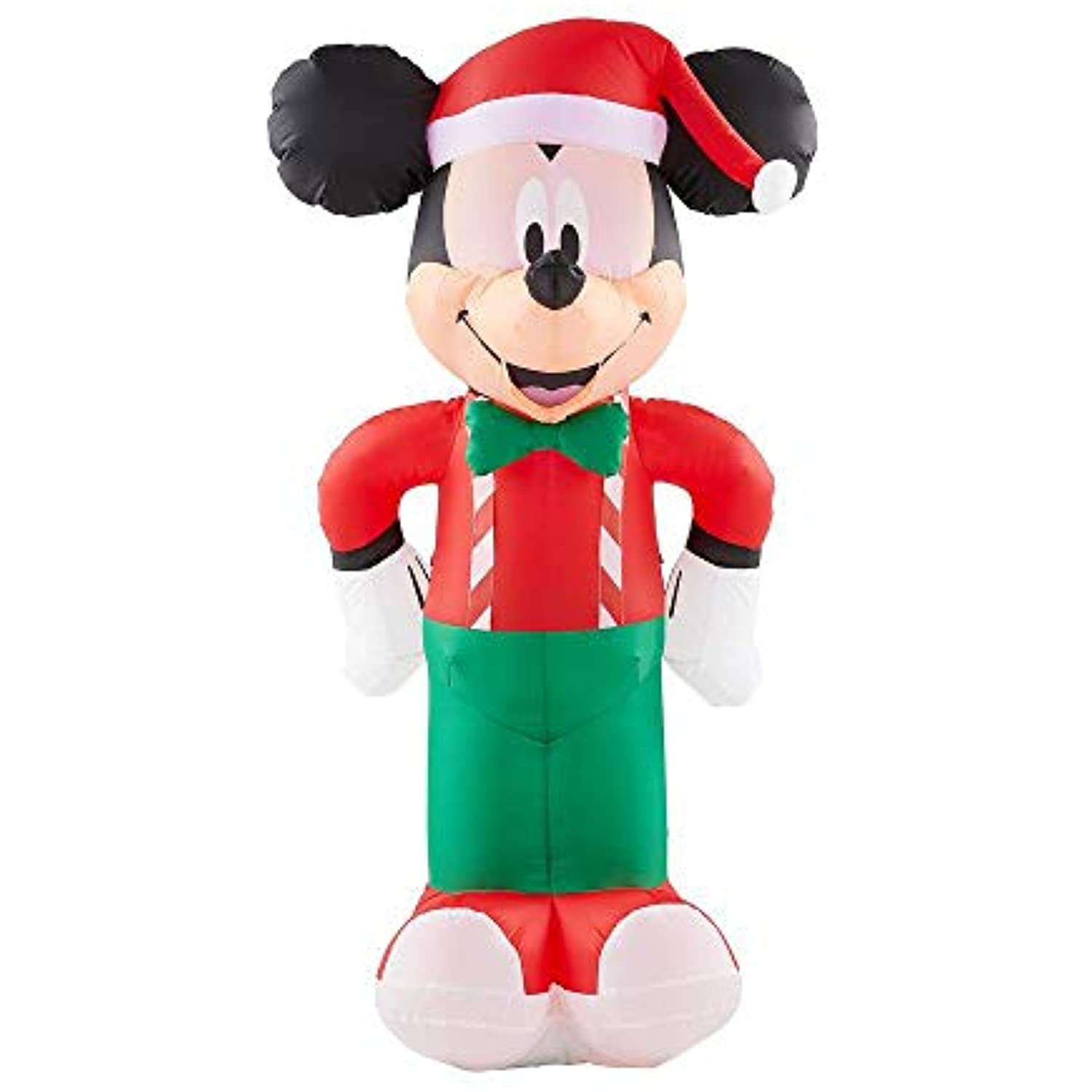 Gemmy 3.5Ft. Inflatable Christmas Mickey Mouse Dressed in Christmas Outfit with Candy Cane