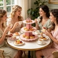 thumbnail image 6 of BiFandian 3-Tier Cardboard Cupcake Stand, Scalloped Edge Disposable Dessert Holder with Carry Handle, Foldable Pastry Display Tray for Birthday Tea Party Wedding and Holiday Snack Serving, 6 of 6