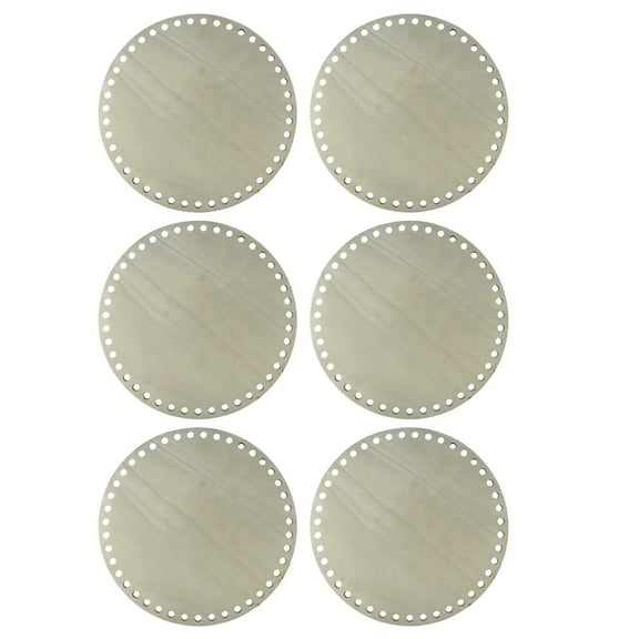 6 Pcs Creative Handmade Crochet Basket Wooden Base, Round 7.87 in（20 cm）, Natural Wood, DIY Craft Supplies for Crochet Basket, Bag, Tote, and Storage Projects