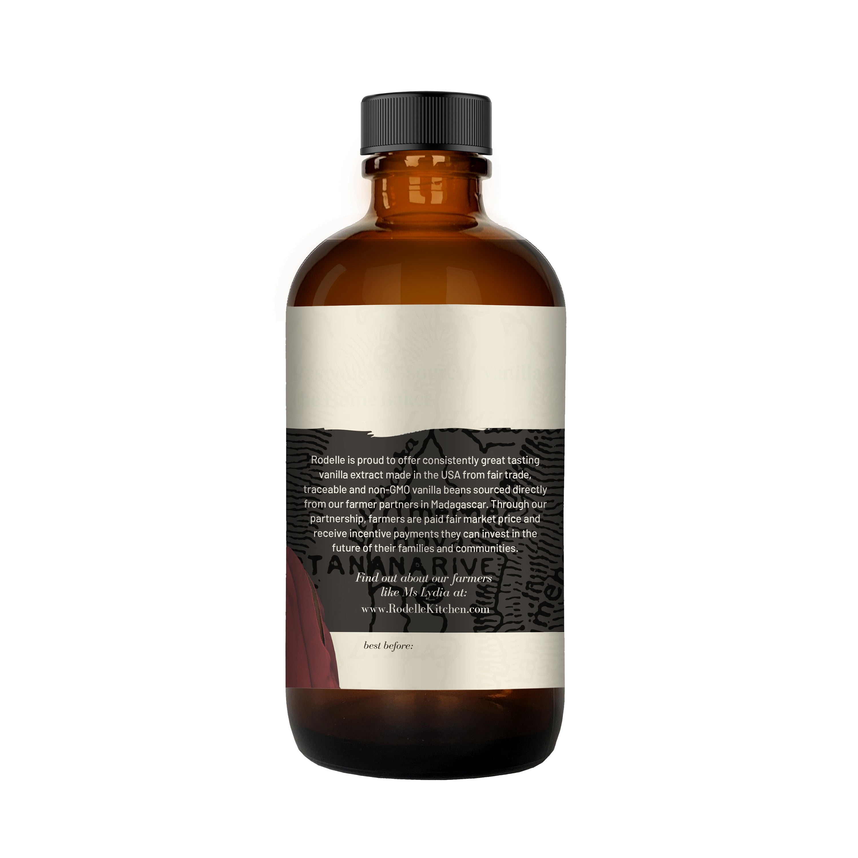 Rodelle Organic Fairtrade Pure Vanilla Extract, Gluten-Free, Vegan, 8 fl oz