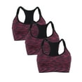 thumbnail image 2 of 3 pack Sports Bra for Women Ladies Gym Sports Bra Vest Medium Support Racerback Sports Bra Women Removable Padded Sports Bras  for Workout Fitness Yoga, 2 of 6