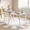 thumbnail image 2 of Costway 4-in-1 Infant High Dining Chair with 5-point Harness, Removable & Adjustable Tray White, 2 of 9