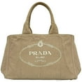 thumbnail image 2 of Pre-Owned Prada Tote Bag Canapa f-22452 Beige B1872B Canvas 197 PRADA Stitch Women's... (Good), 2 of 11