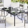 thumbnail image 2 of Outsunny Table à Manger d'Extérieur pour 6 avec Trou pour Parasol, Noir, 2 of 10