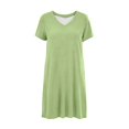 thumbnail image 7 of Bxsruta Womens Casual Dress V Neck Short Sleeve Summer T Shirt Dresses with Pockets Flowy Daily Wear, 7 of 7