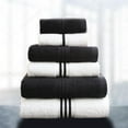 thumbnail image 2 of George & Jimmy 100% Cotton Luxury Towel Combo Set 6 Pieces Premium Towel Set 2 Bath Towels, 2 Hand Towels, 2 Wash Cloth Black Color, 2 of 3