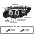 thumbnail image 3 of Spec-D Tuning Black LED Dual Angel Eyes Projector Headlights Compatible with 2009-2010 Toyota Corolla, Left + Right Pair Headlamps Assembly, 3 of 5