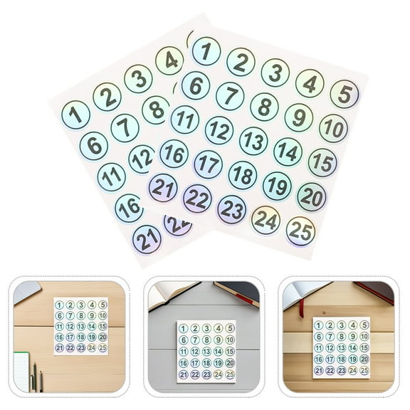 Foxnovo Self Adhesive Waterproof Number Stickers Tear Resistant Labels for Office School and Outdoor Use